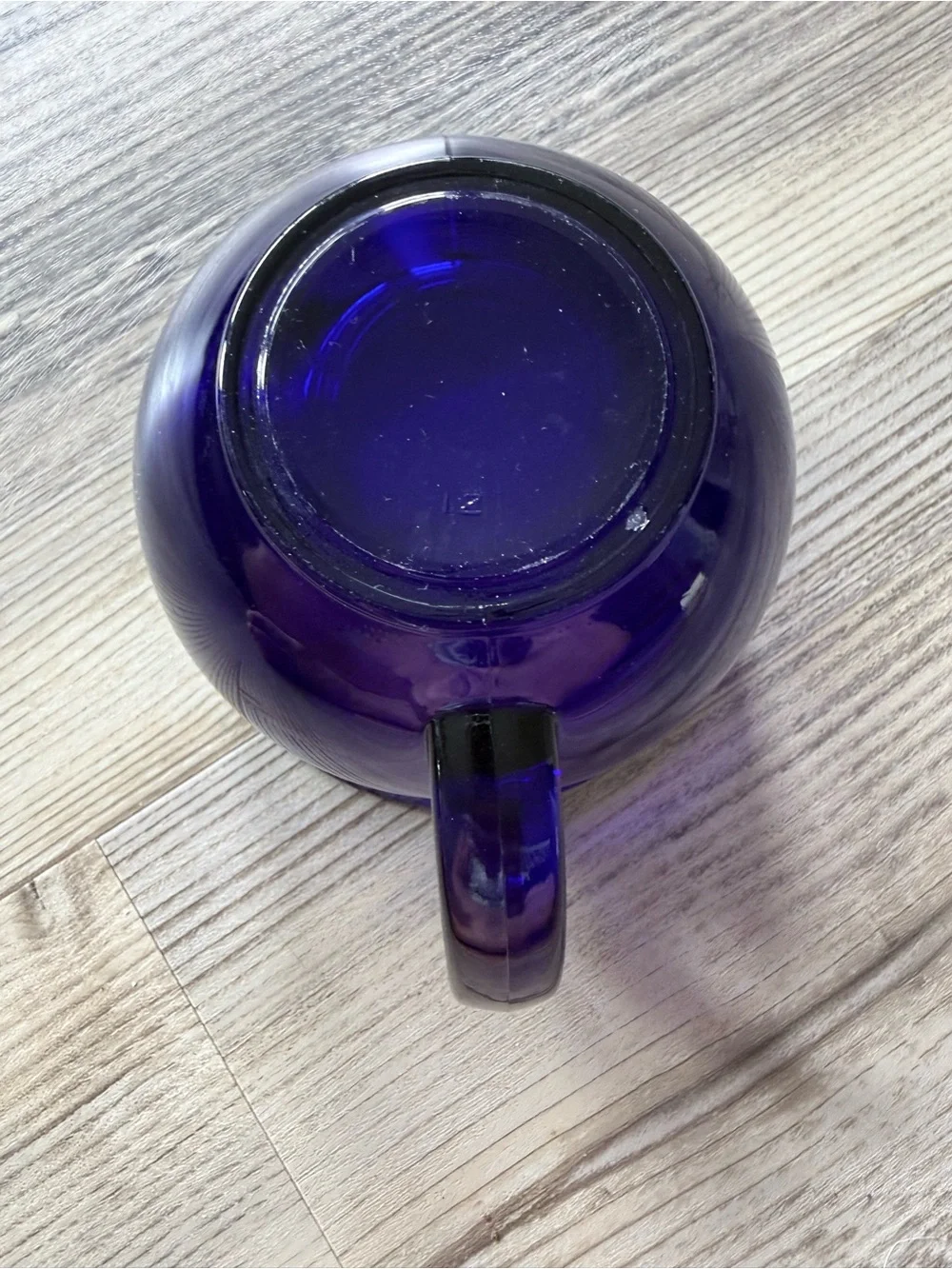 P&G cobalt blue glass coffee mug